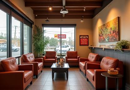 Customer lounge area at Carma Auto Care