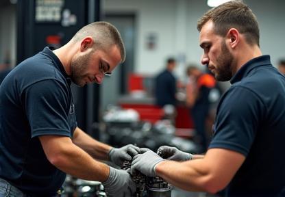 Technicians working on vehicles at Carma Auto Care